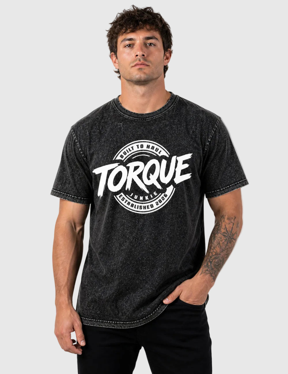 Built to Haul Washed T-Shirt - Charcoal 2XL