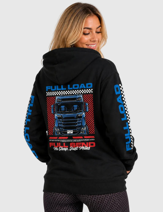 Women's Full Load, Full Send Hoodie - Black