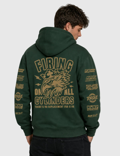 All Fired Up Hoodie - Dark Green