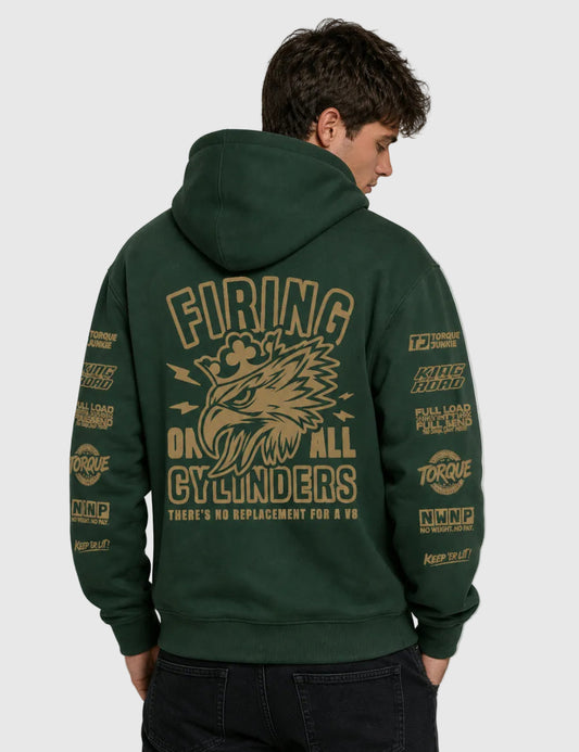 All Fired Up Hoodie - Dark Green
