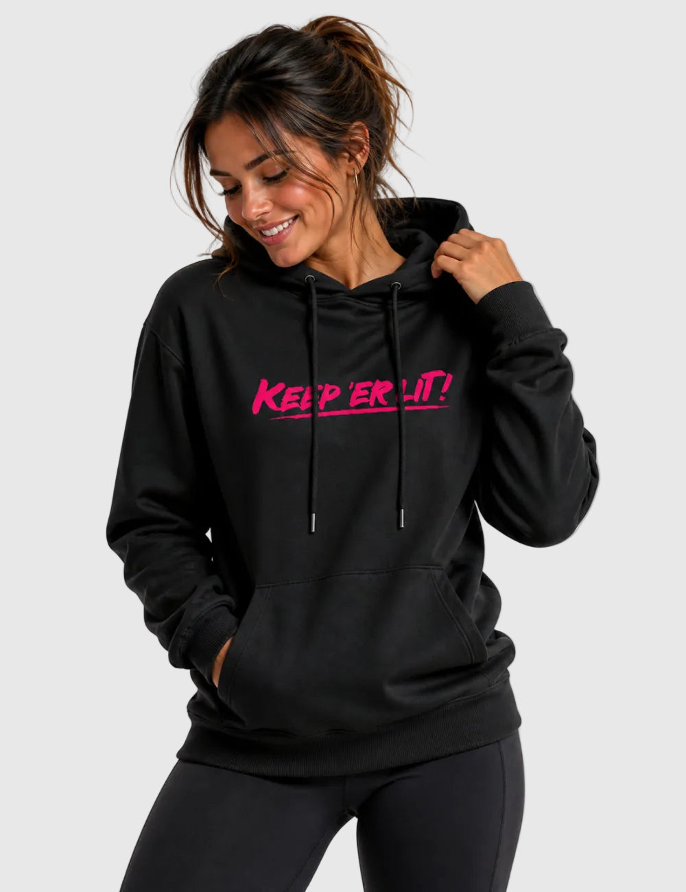 Women's Keep Er Lit Hoodie - Black