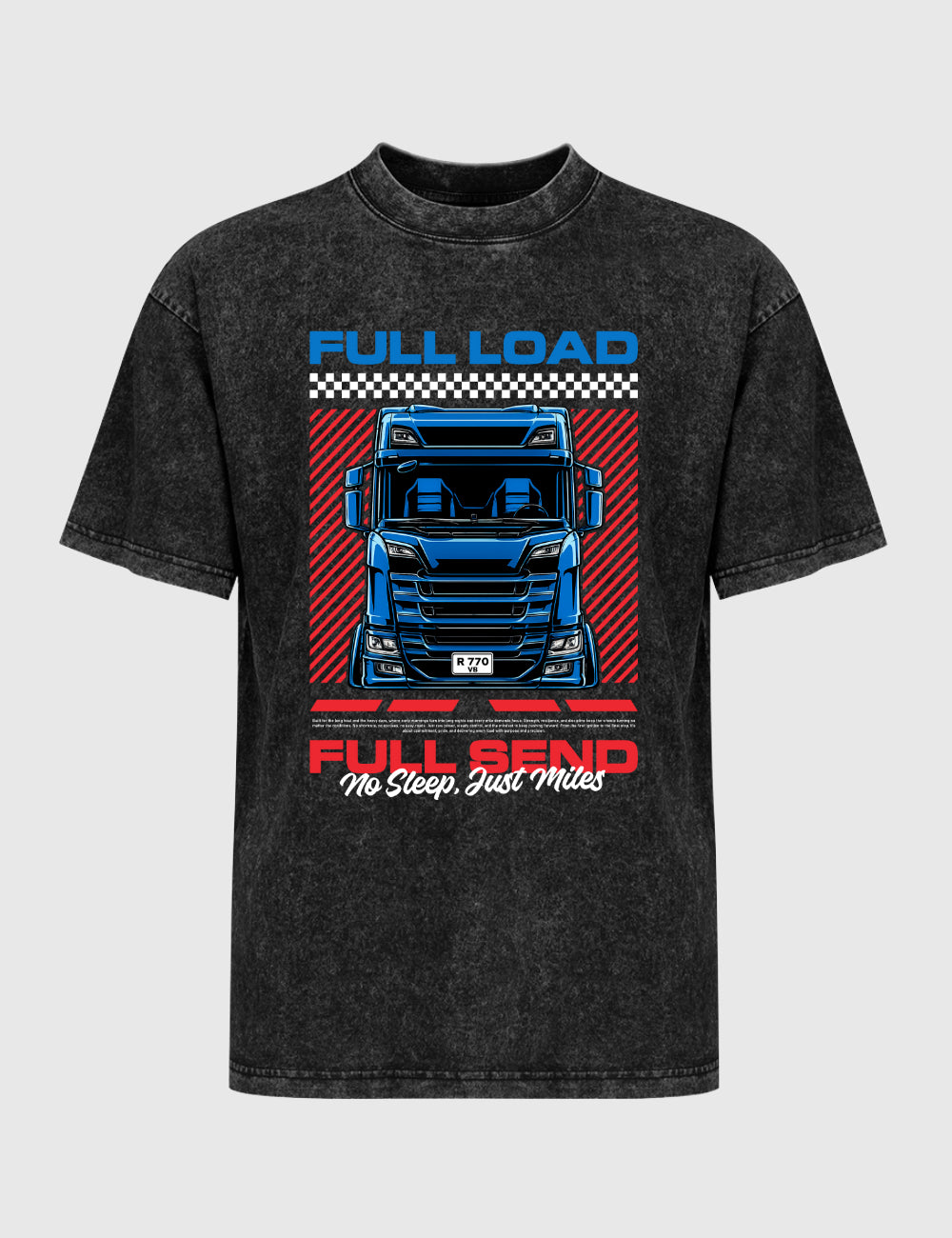 Women's Full Load, Full Send Washed T-Shirt - Charcoal