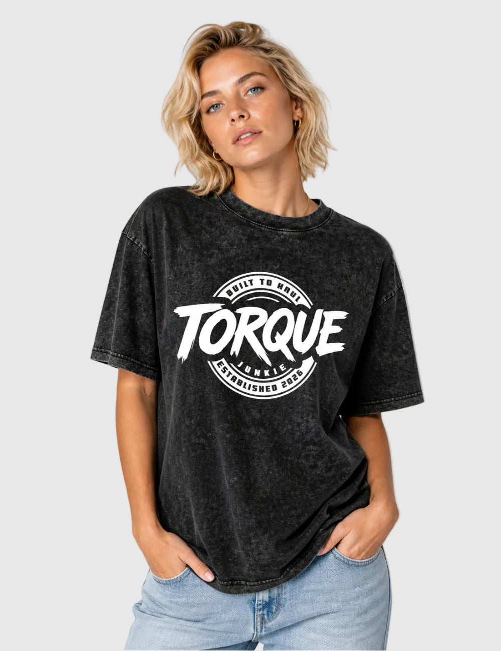 Women's Built to Haul Washed T-Shirt - Charcoal 2XL